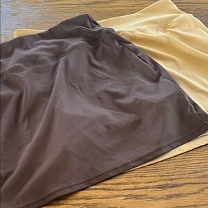 Real Essentials Brown and Tan Mini Skirts  Set